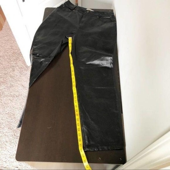 Bagatelle Vintage 100% Leather Black High Waisted Straight Leg Pants - Picture 12 of 12